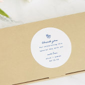 ブルーお洒落ドードルハート結婚式の引き出物 ラウンドシール