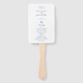 ブルーお洒落ドードル結婚式 プログラム ハンドファン (正面)