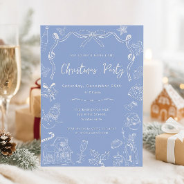 ブルーお洒落ハンドドローフェスティバルクリスマスパーティー 招待状