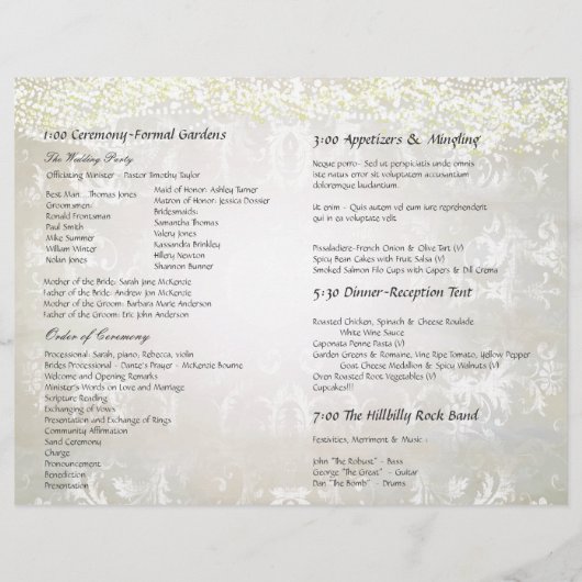 ブルーお洒落ハートリーフツリー結婚式 プログラム (裏面)