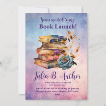 ブルーお洒落バラ作家ブックの起動招待状