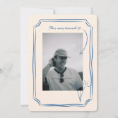 ブルーお洒落ファンキー応援ビアーズ30誕生日 招待状 (裏面)