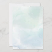 ブルーお洒落フローラゾウ赤ちゃんシャワー 招待状 (裏面)