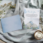 ブルーお洒落ベビーゾウサンキューカード サンキューカード