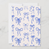 ブルーお洒落ボー予測できなボーイ赤ちゃんシャワー 招待状 (裏面)