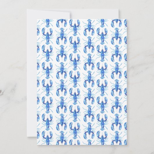 ブルーお洒落ー彼女は彼女のロブスターブライダルシャワーを見つけた 招待状 (裏面)