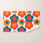 ブルーお洒落&オレンジフローラレトロ陽気 バスタオルセット (ハンドタオル)