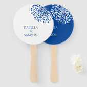 ブルーお洒落・フラリッシュ ハンドファン (正面&裏面)