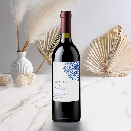 ブルーお洒落・フラリッシュ ワインラベル