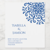 ブルーお洒落・フラリッシュ ワインラベル (シングルラベル)