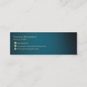 ブルーお洒落&金ゴールドペンズ高級公証人 スキニー名刺 (裏面)