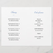 ブルーお祝いの写真葬式プログラム チラシ (裏面)