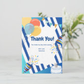 ブルーお祝いサンキューカード サンキューカード (スタンド正面)