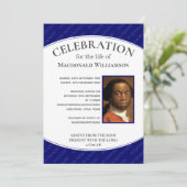 ブルーお祝いOF LIFE PHOTO記念葬儀 招待状 (スタンド正面)