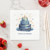 ブルーお誕生日ケーキ誕生日 スタンダードランチョンナプキン (インサイチュ)