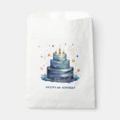ブルーお誕生日ケーキ誕生日 フェイバーバッグ (正面)