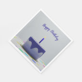 ブルーお誕生日ケーキ スタンダードランチョンナプキン (角)