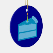 ブルーお誕生日ケーキ セラミックオーナメント (右)