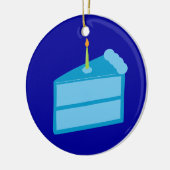 ブルーお誕生日ケーキ セラミックオーナメント (左)