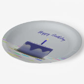 ブルーお誕生日ケーキ ペーパープレート (アングル)