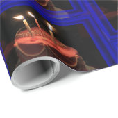 ブルーお誕生日ケーキ ラッピングペーパー (ロールコーナー)