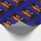 ブルーお誕生日ケーキ ラッピングペーパー (角)