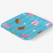 ブルーかわいいイラスト紙プレート ペーパープレート (傾斜あり)