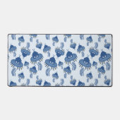 ブルーかわいいタコUFO デスクマット (正面)