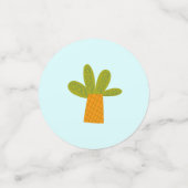 ブルーかわいい恐竜ボーイ誕生日写真名かわいい コンフェッティ (スモール正面)