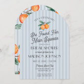 ブルーかわいこちゃんメインスクイズシトラスブライダルシャワー 招待状 (正面/裏面)