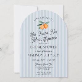 ブルーかわいこちゃんメインスクイズシトラスブライダルシャワー 招待状
