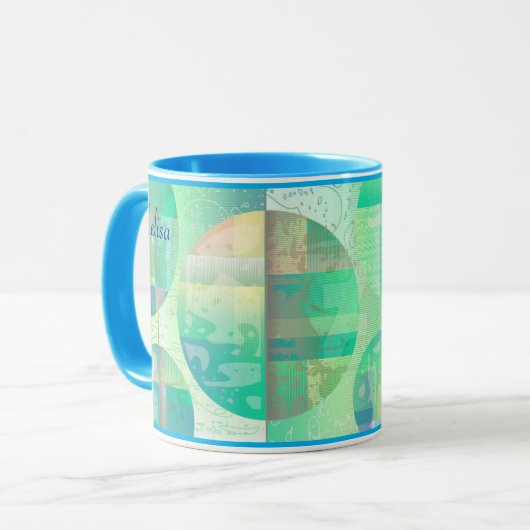 ブルーかわいらしは私の色のギフトの名前のコーお気に入りのヒーである マグカップ (正面左)