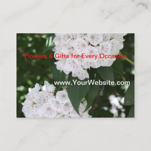 ブルーかわいらしアイリスマウンテンローレル花模様 名刺 (裏面)