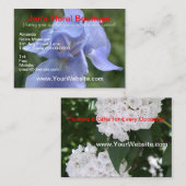 ブルーかわいらしアイリスマウンテンローレル花模様 名刺 (正面/裏面)