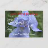 ブルーかわいらしアイリスマウンテンローレル花模様 名刺 (正面)