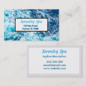 ブルーかわいらしウォータースパ名刺カスタム 名刺 (正面/裏面)