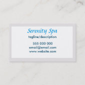 ブルーかわいらしウォータースパ名刺カスタム 名刺 (裏面)