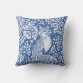 ブルーかわいらしキツネフォレストフローラ自然ウッドランド クッション (裏面)