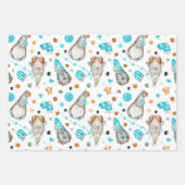 ブルーかわいらしクリスマス格言 ラッピングペーパーシート (正面2)