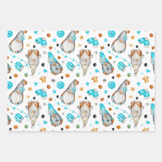 ブルーかわいらしクリスマス格言 ラッピングペーパーシート (正面2)