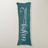 ブルーかわいらしグリッターザ楽しむリトル引用文 ボディピロー (正面縦)