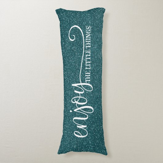 ブルーかわいらしグリッターザ楽しむリトル引用文 ボディピロー (正面縦)