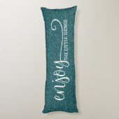 ブルーかわいらしグリッターザ楽しむリトル引用文 ボディピロー (裏面 (縦))