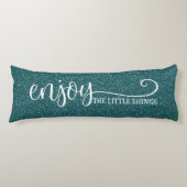 ブルーかわいらしグリッターザ楽しむリトル引用文 ボディピロー (正面)