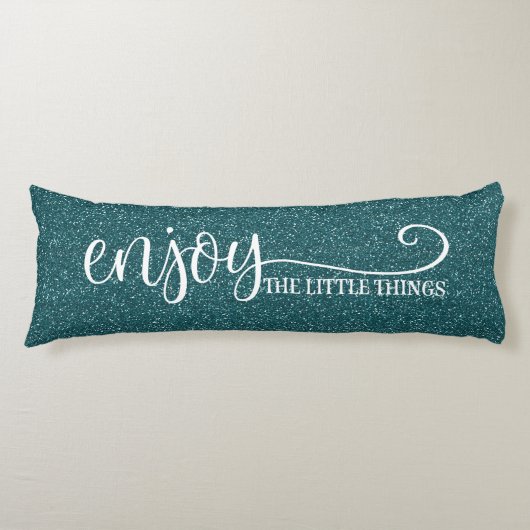 ブルーかわいらしグリッターザ楽しむリトル引用文 ボディピロー (正面)