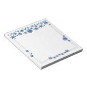 ブルーかわいらしグリッター冬の雪片クリスマス ノートパッド (アングル)