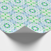 ブルーかわいらしグリーンベビー子供の誕生日魔法スター ラッピングペーパー (角)