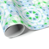 ブルーかわいらしグリーンベビー子供の誕生日魔法スター ラッピングペーパー (ロールコーナー)