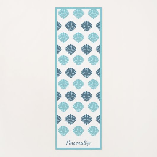 ブルーかわいらしシーシェルパターンゼンヨガナマステ ヨガマット (正面)