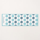 ブルーかわいらしシーシェルパターンゼンヨガナマステ ヨガマット (正面(横))